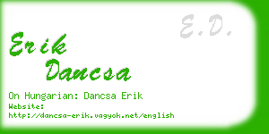 erik dancsa business card